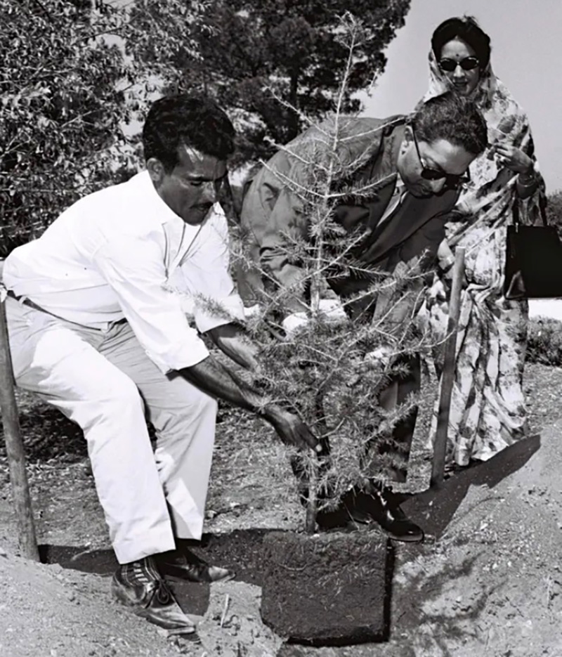 King-Mahendra-Of-Nepal-planting-a-tree-on-Mount-Herzl-In-Jerusalem-in-1963.jpg